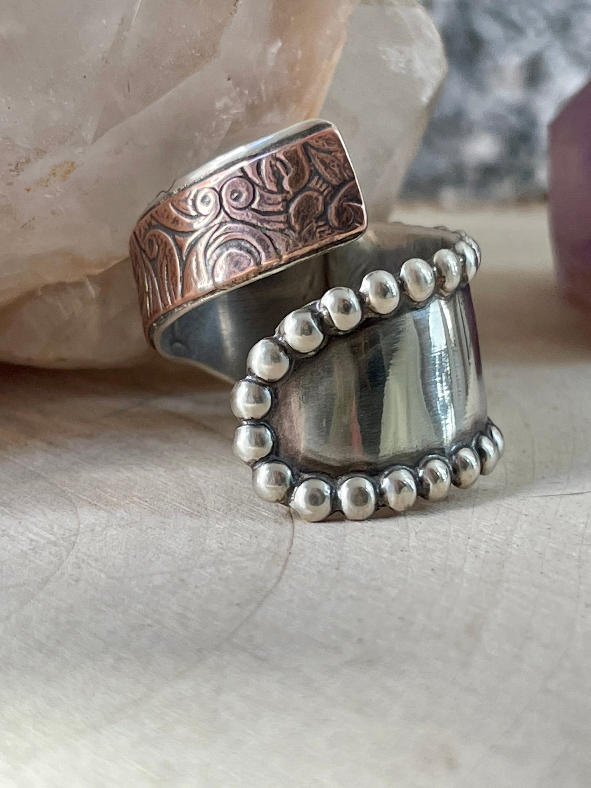 NATIVE AMERICAN NAVAJO STERLING SILVER & COPPER RING BY LANDON SECATERO |  The Crow and The Cactus