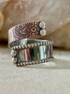 Adjustable copper and sterling ring