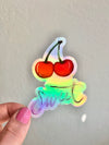 Holographic Cherries Sticker